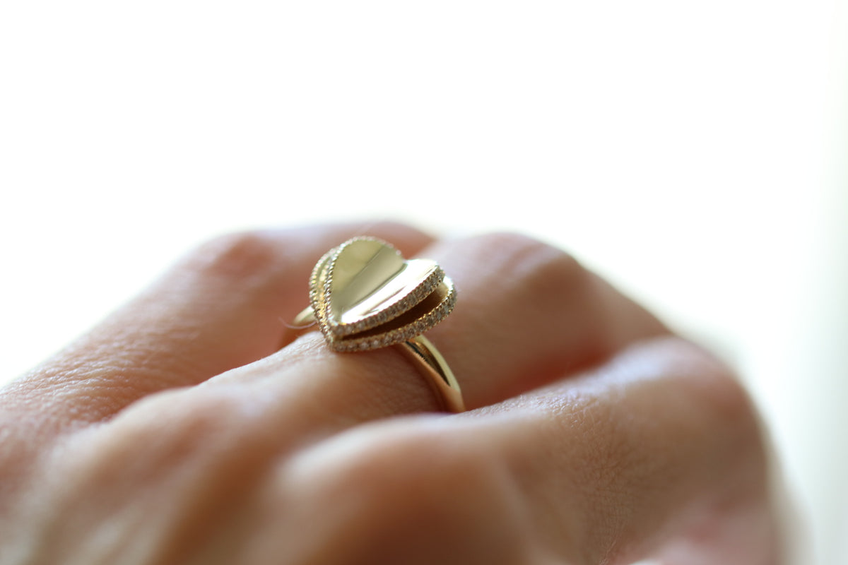 Double Open Heart Ring