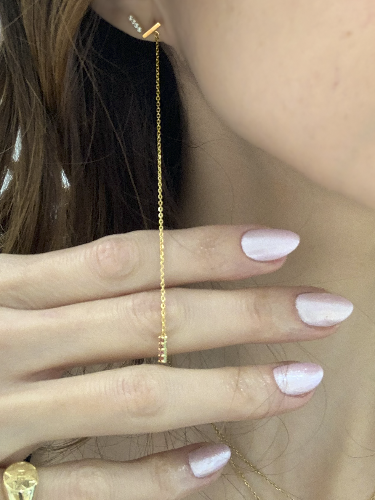 Pink Tourmaline Pendant Earring